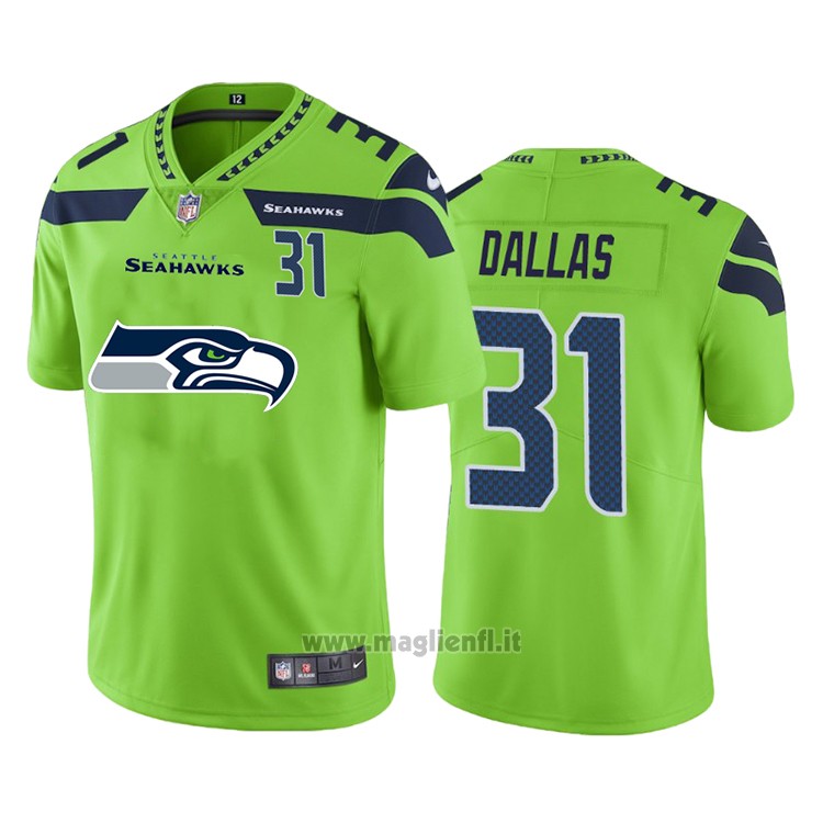 Maglia NFL Limited Seattle Seahawks Dallas Big Logo Number Verde